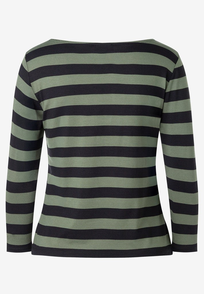 61100059 MORE&MORE - Striped Shirt 2689 forest green black