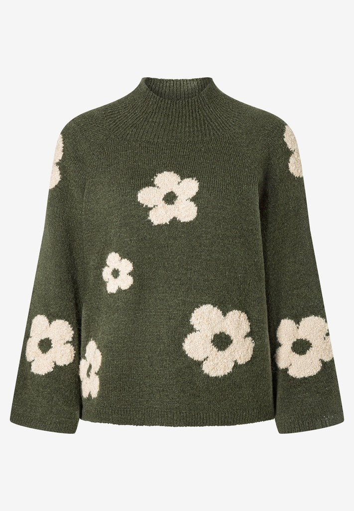 61101054 MORE&MORE - Pullover with Flowers 2689 flower intarsia knit
