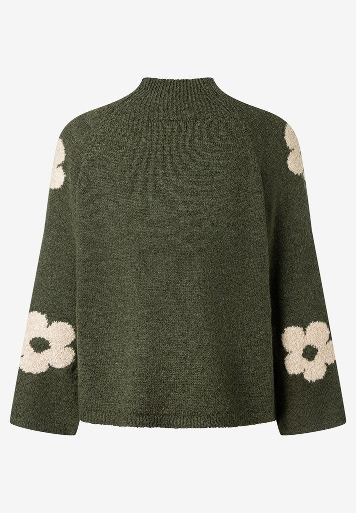 61101054 MORE&MORE - Pullover with Flowers 2689 flower intarsia knit