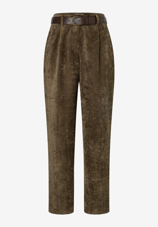 61104051 MORE&MORE - Soft Corduroy Barrel Leg Pants 0642 modern green