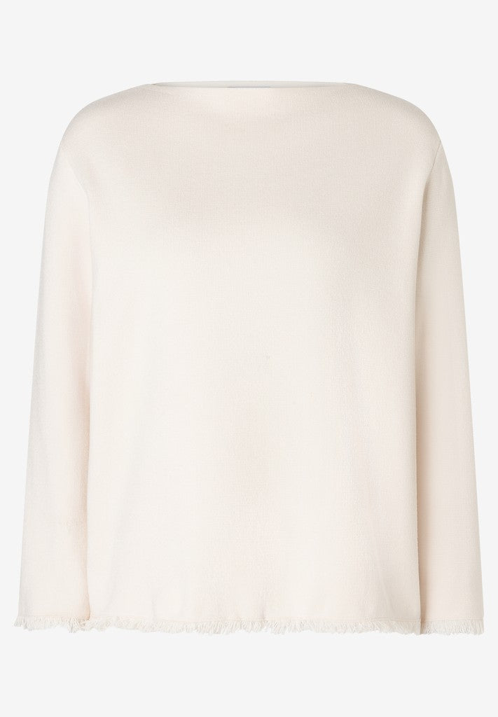 61101063 MORE&MORE - Soft Pullover With Fringes 0031 powder creme