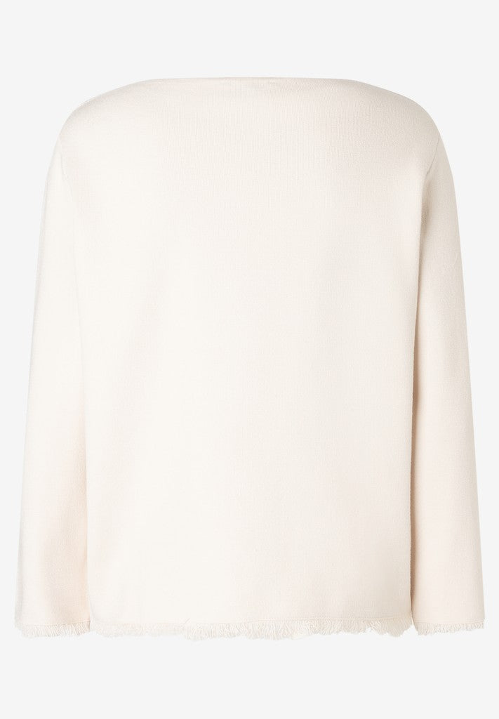 61101063 MORE&MORE - Soft Pullover With Fringes 0031 powder creme