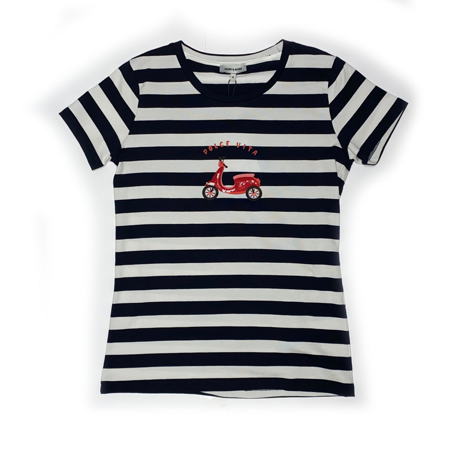 61820558 MORE&MORE - T-Shirt with Placement Print 2375 knitted stripe