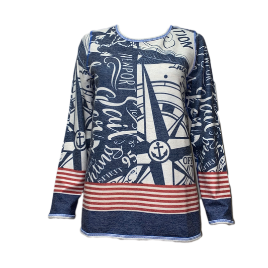 260554 CAPUCCINO Damen Wendepullver 791 blau- grau