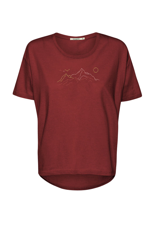000027_7940 GREENBOMB wmn - nature contours T-Shirt FEEL red berry