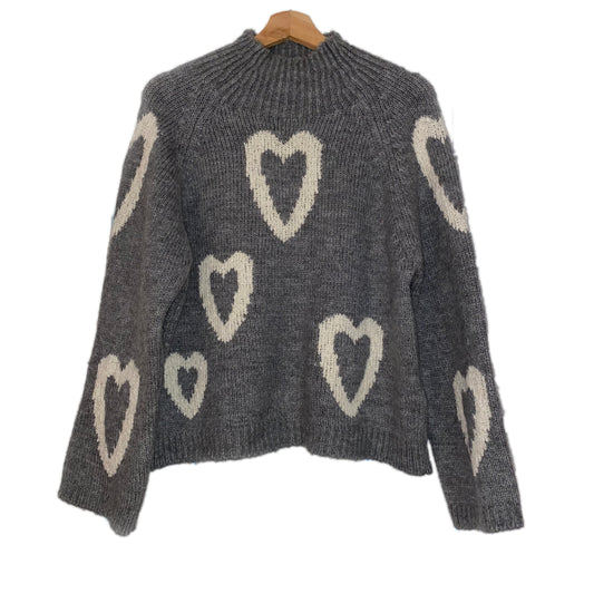 51641081 MORE&MORE - Pullover with Hearts 0740 warm grey melange