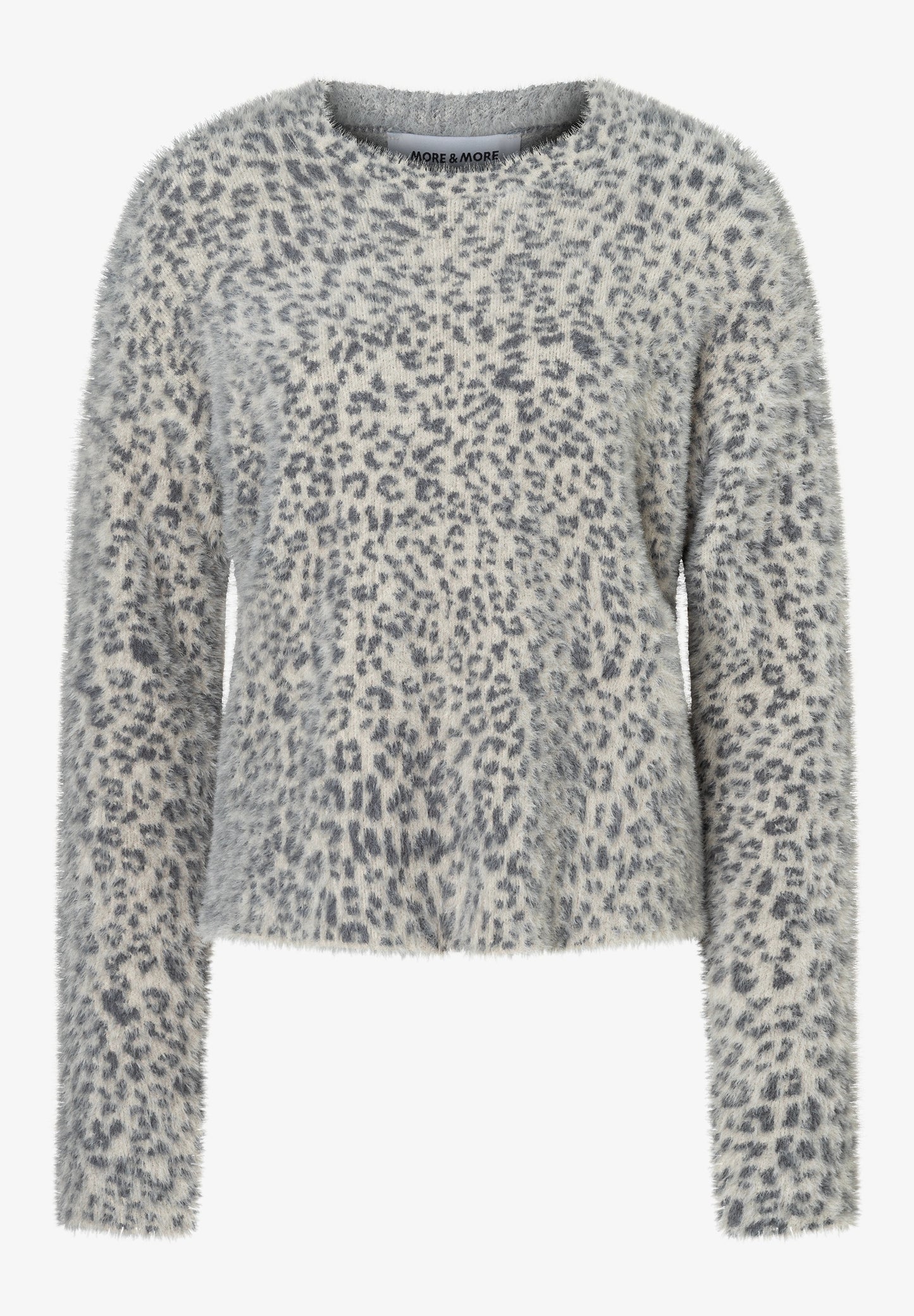 51641092 MORE&MORE - Boxy Pullover with Leo Print 2041 placed stripes