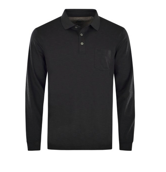 20090/1 HAJO - Softknit Polo Flammengarn 100 schwarz