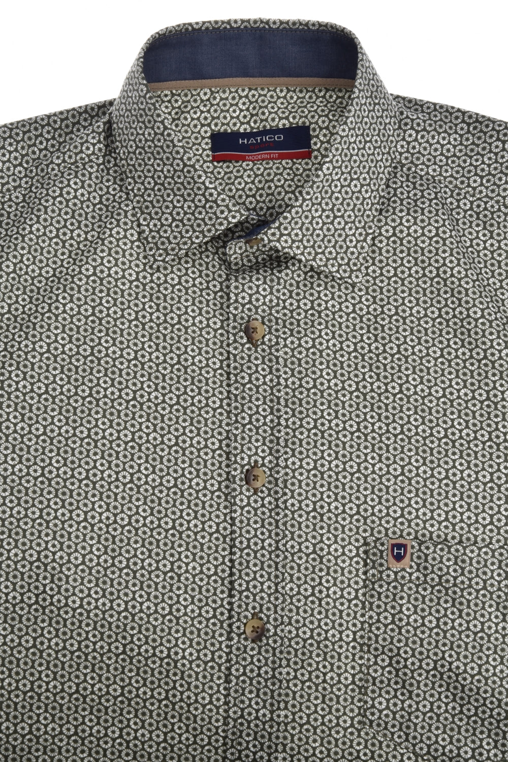 E20020-31102 HATICO - Hemd regular fit 476 oliv