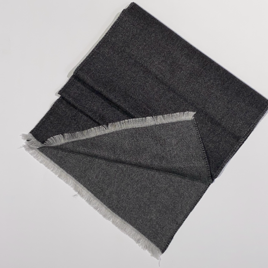 02116-0075 MONTI - Herren Schal 30 x 180cm Doubleface 9100 dark grey