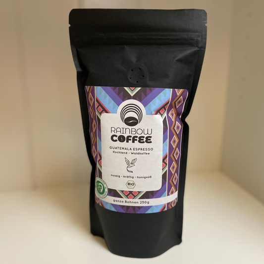 RAINBOW COFFEE - Hochland Waldkaffee Espresso, Guatemala (250 g)  / Mahlgrad:Ganze Bohne
