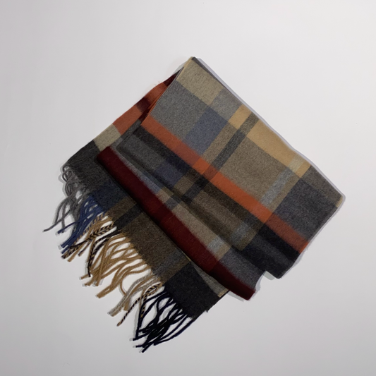 02112-0048 MONTI - Herren Schal 30 x 180cm 2120 rust karo