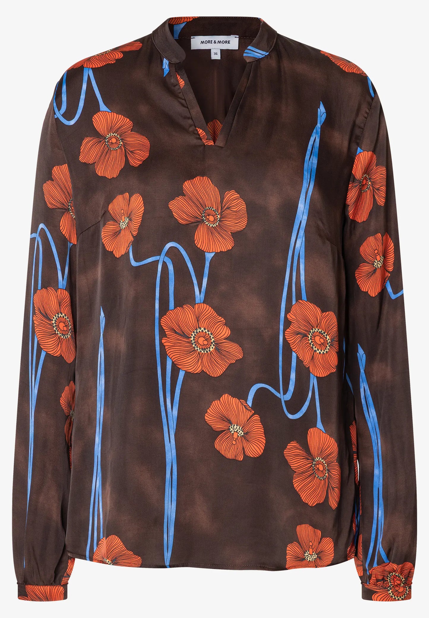 51102052 MORE&MORE - Printed Satin Blouse 4284 poppy flower print