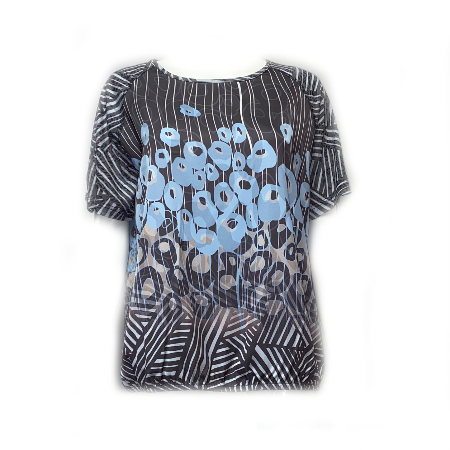 260870 CAPUCCINO Damen T-Shirt 791 grau - blau
