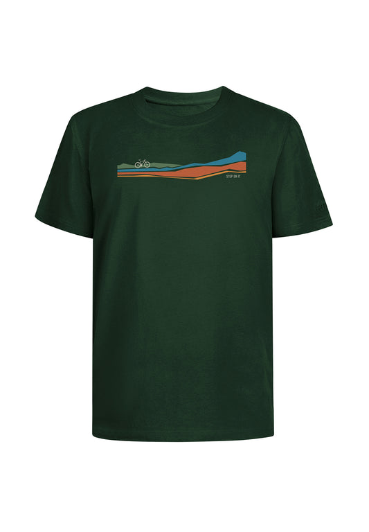 000027_7777 GREENBOMB men - bike step on T-Shirt Fusion dark forest
