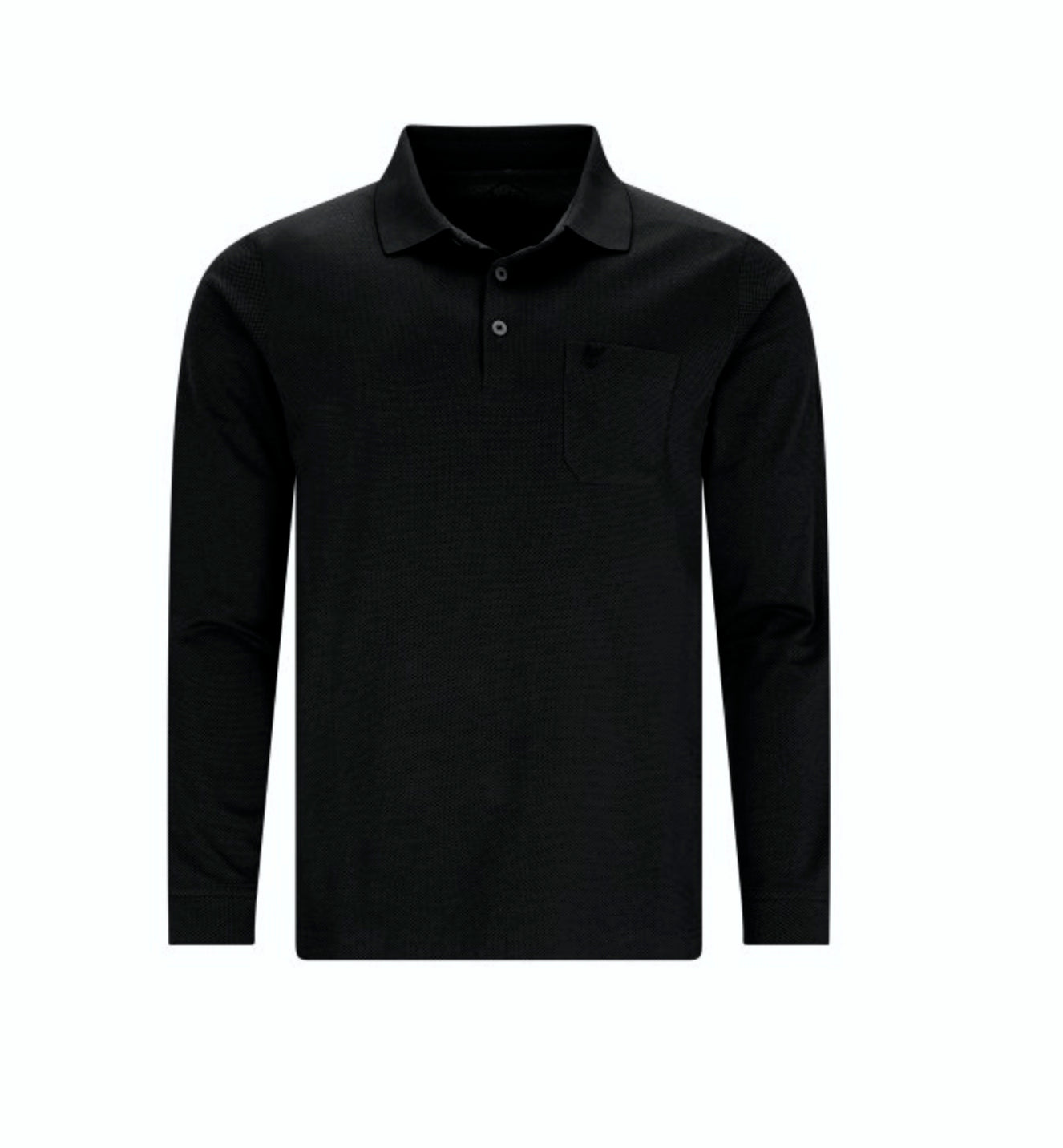 20099 HAJO -  Polo 1/1 Arm Softknit 100 schwarz